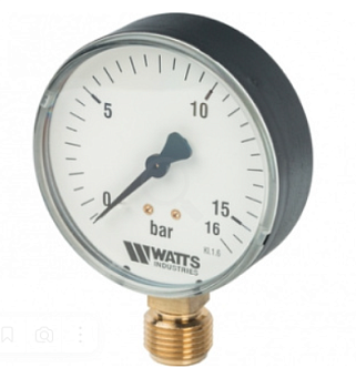 Манометр радиальный 80/16х1/2 Watts F+R200(MDR) 0-16 бар 